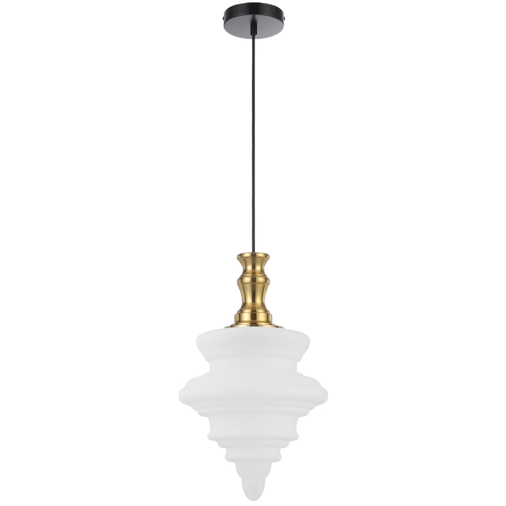 Privas 280mm Pendant Light Antique Gold & Frost - PRIVAS PE28-AGFR