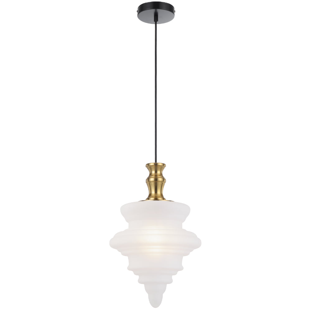 Privas 280mm Pendant Light Antique Gold & Frost - PRIVAS PE28-AGFR