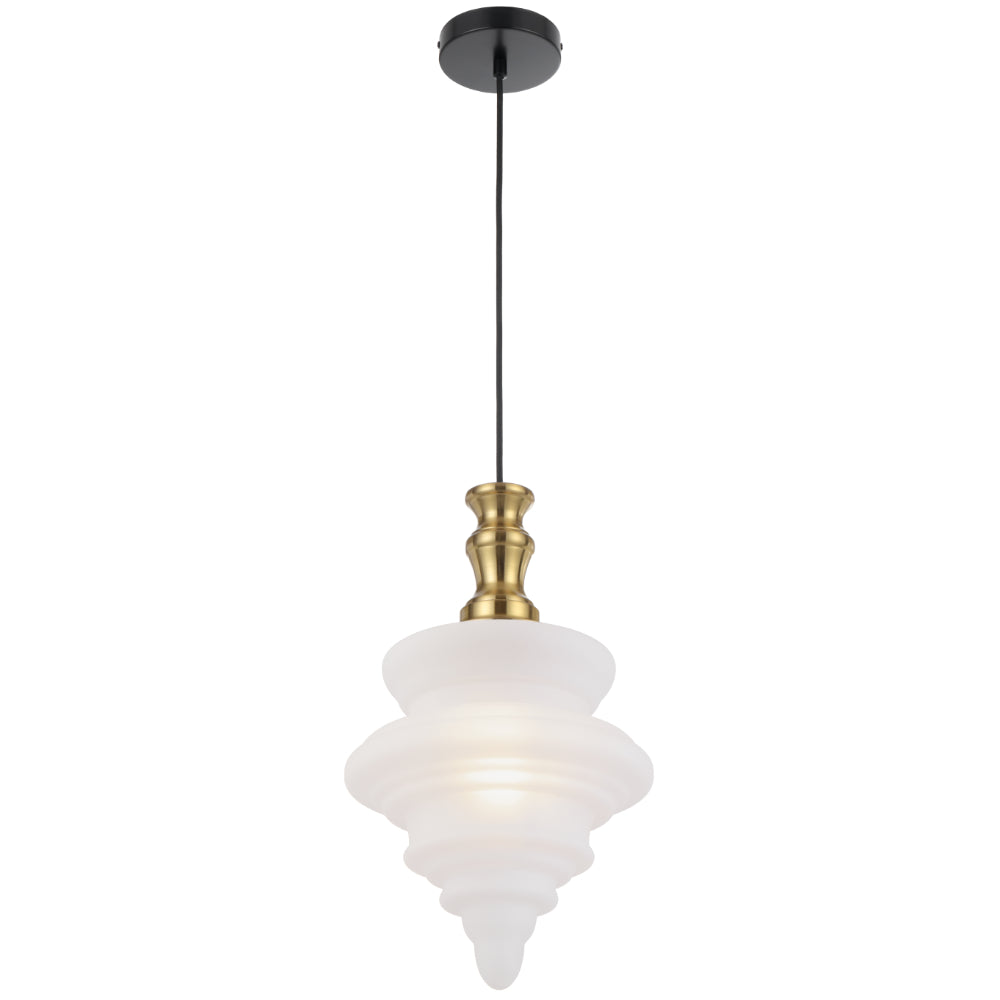 Privas 280mm Pendant Light Antique Gold & Frost - PRIVAS PE28-AGFR