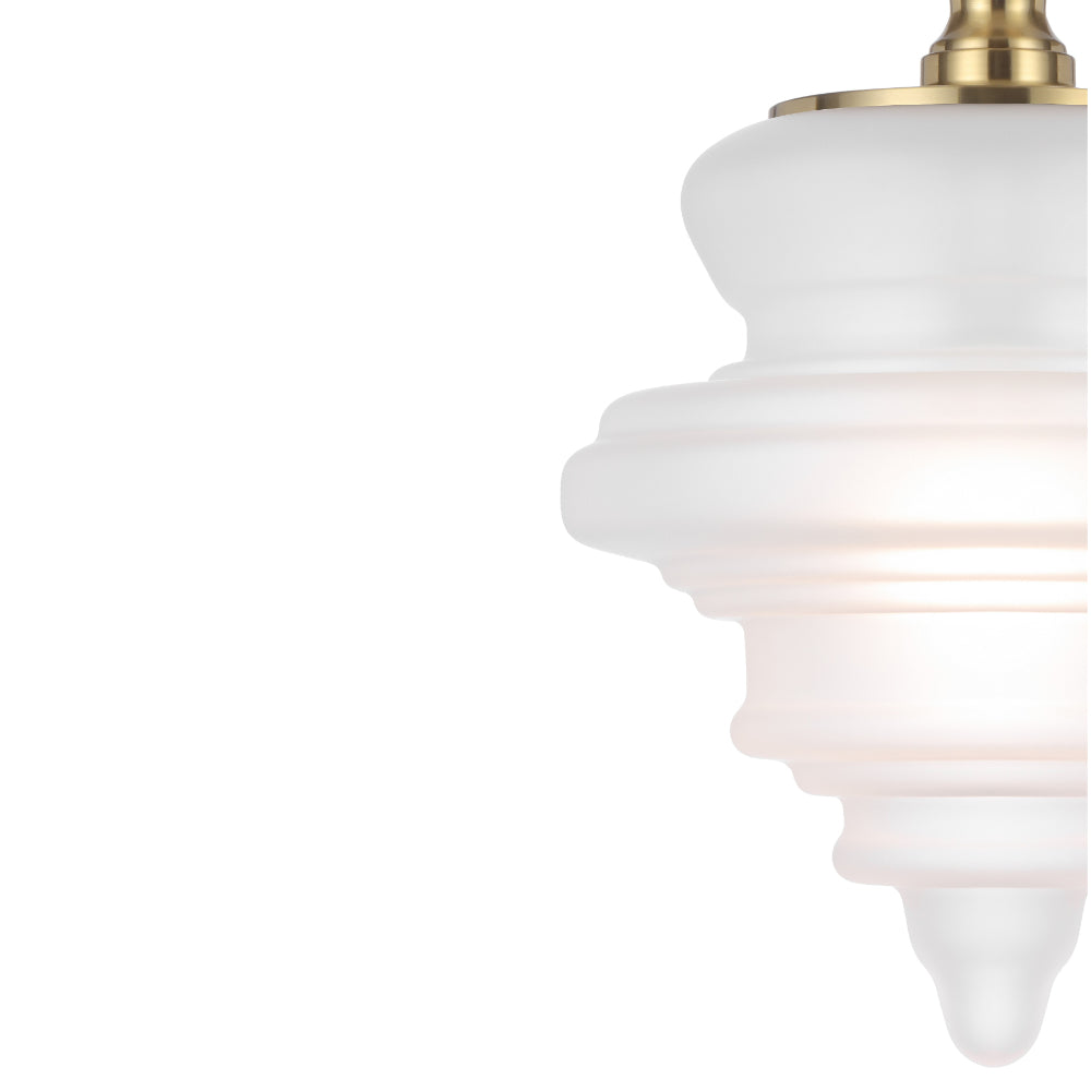 Privas 380mm Pendant Light Antique Gold & Frost - PRIVAS PE38-AGFR