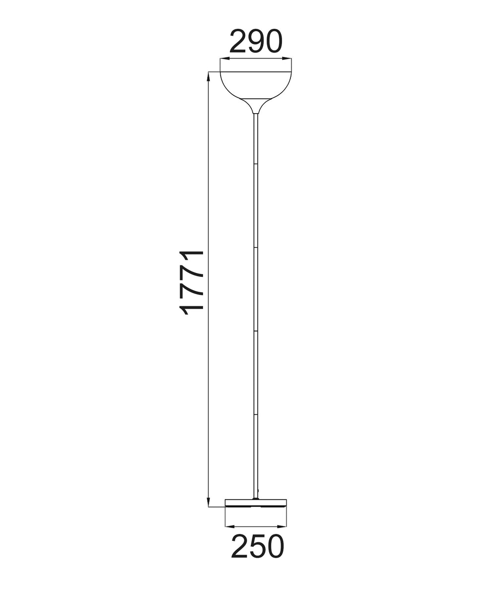 Progetto Up Light Floor Matt White & Antique Brass - PROGETTO-F2
