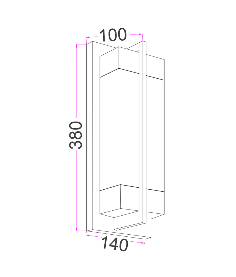 Puente Rectangular Wall Light Brass & White - PUENTE1