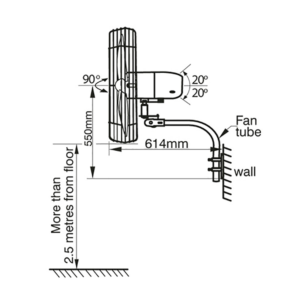 Buy Wall Fans Australia Wall Mounted Cooling Fan - PWET634-03SP