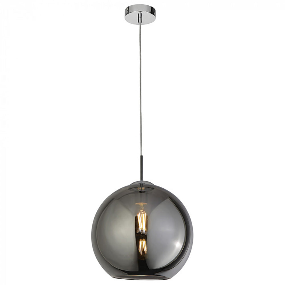 Buy Pendant Lights Australia Pendant Light Chrome / Black Smoke Glass - QH1632-SM