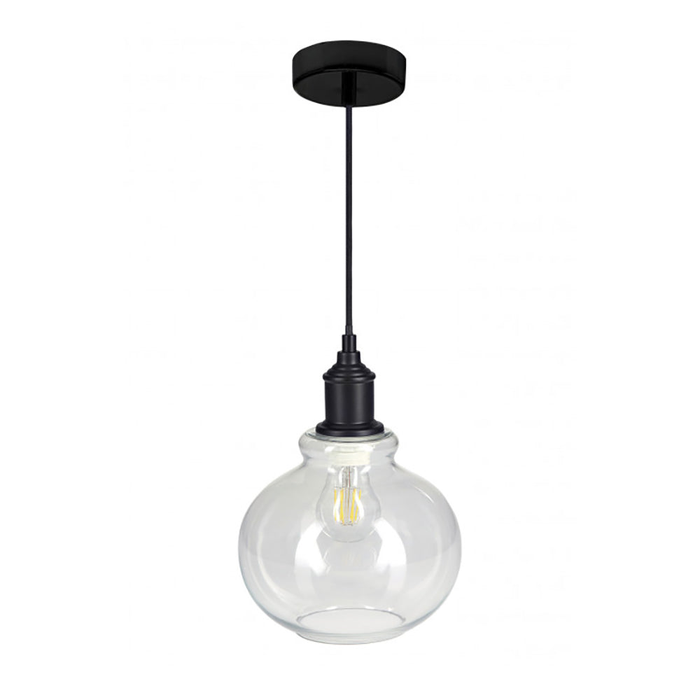 Anna Pendant Light Clear / Black Glass - QH3993