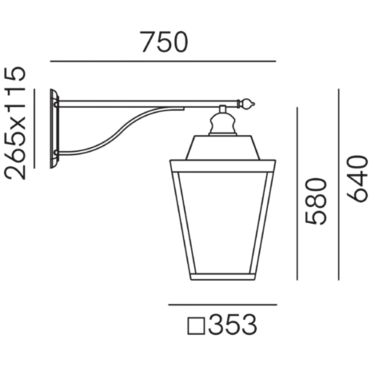 Quadro Outdoor Wall Light Antique Brass & Clear - IL.262.61.OT