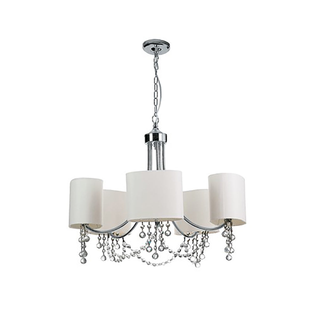 Buy Chandeliers Australia Sofia Chandelier 5 Lights White / Chrome Crystal - R1055-5P-WH