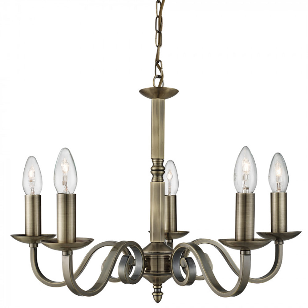 Buy Chandeliers Australia Emerson Chandelier 5 Lights Brass - R1505-5P-AB