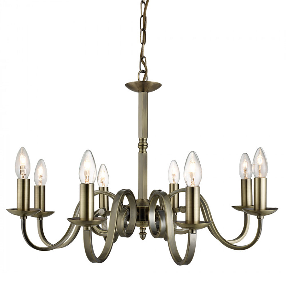Buy Chandeliers Australia Emerson Chandelier 8 Lights Brass - R1508-8P-AB