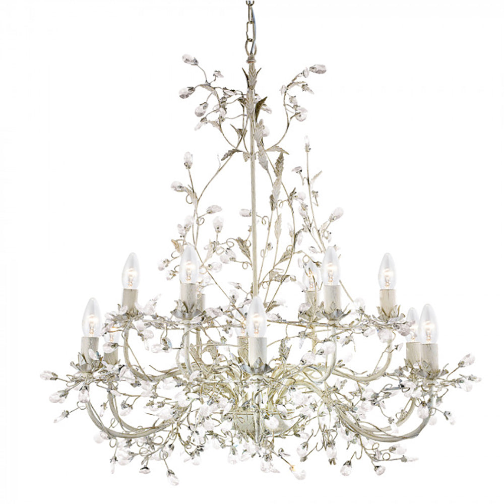 Buy Chandeliers Australia Jasmine Chandelier 12 Lights Cream / Gold - R24912-12P-CR