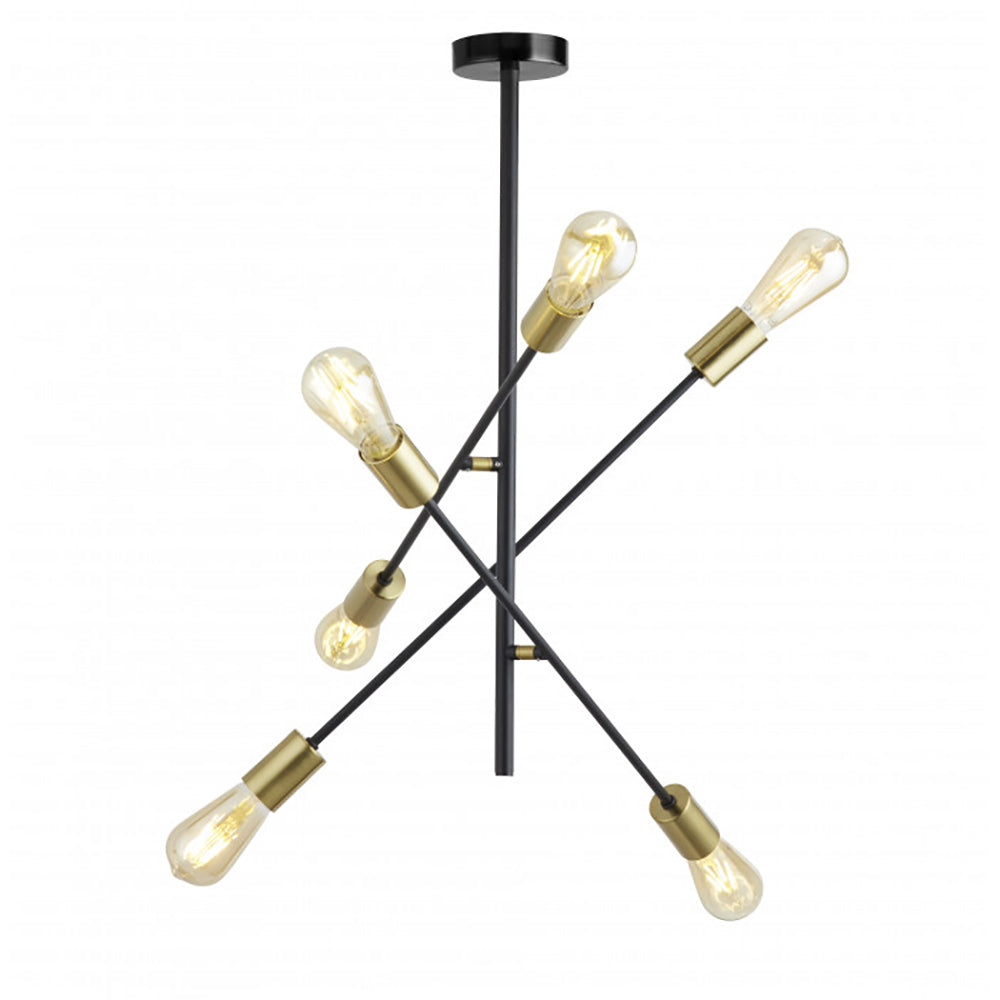 Buy Semi-Flush Mount Lights Australia Alvie Semi-Flush Mount 6 Lights Black / Gold Metal - R3806-BLBS