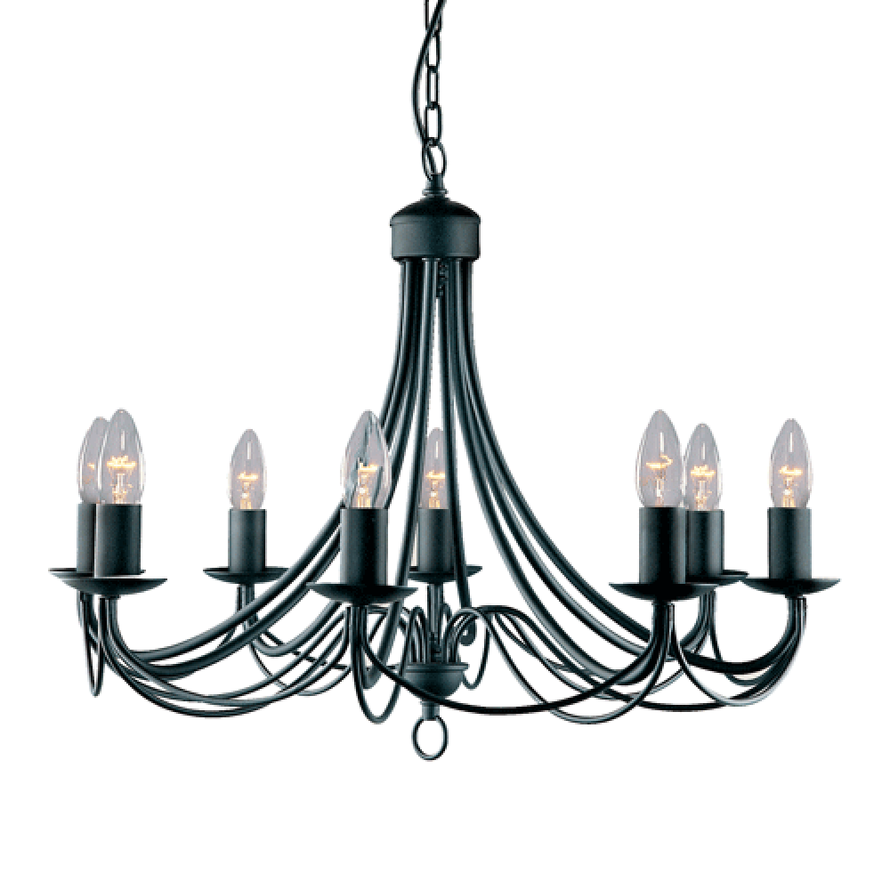 Buy Chandeliers Australia Maypole Chandelier 8 Lights Black - R6348-8P-BL