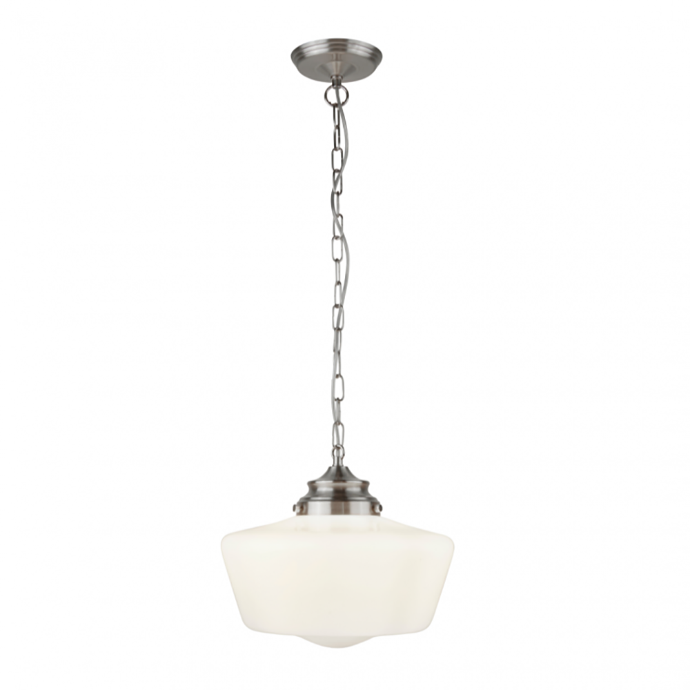 Buy Pendant Lights Australia Agatha Pendant Light Satin Chrome / White Metal - R8071-1P-SC