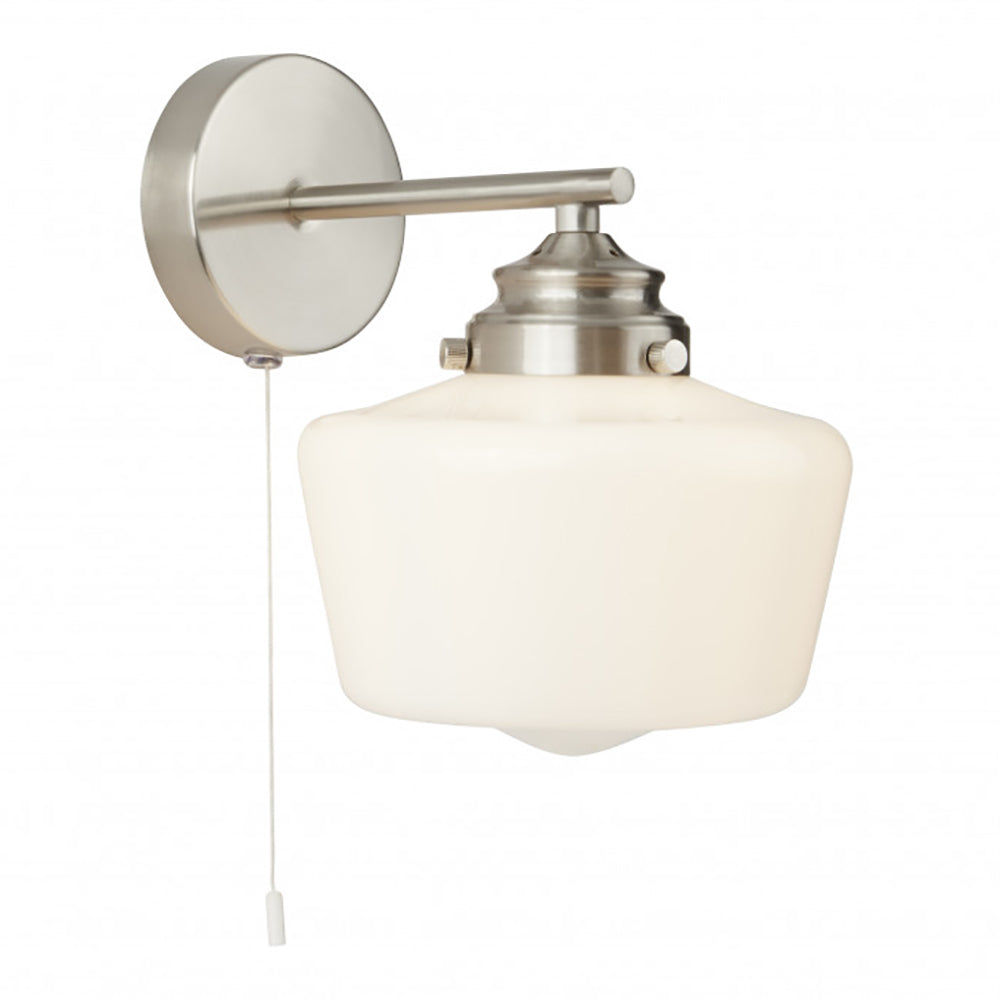 Agatha Bedside Reading Light Satin Chrome / White Metal - R8708-1B-SC