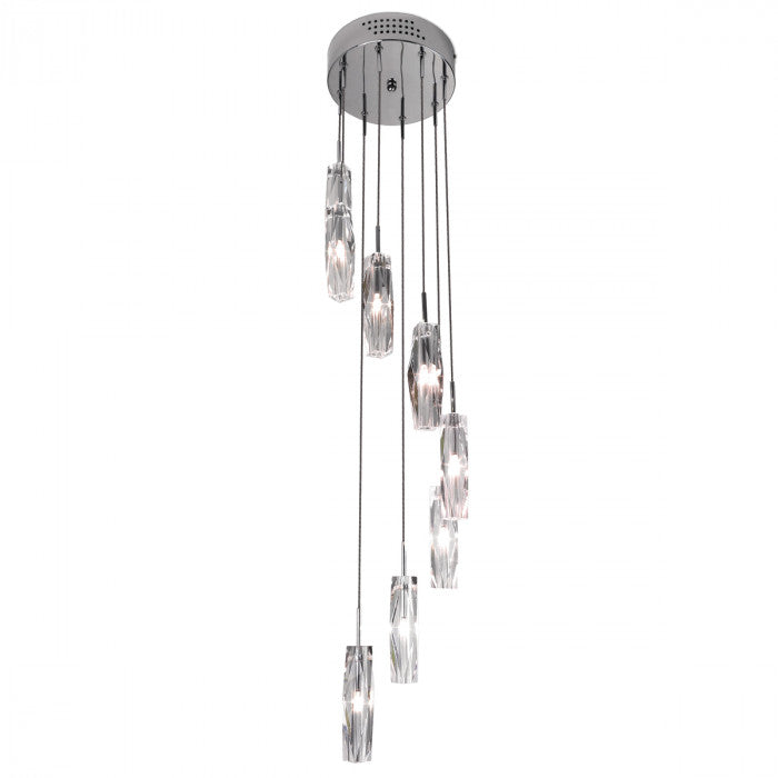 Buy Cluster Pendants Australia Twirl Cluster Pendant 8 Lights Chrome Glass - R888-8P