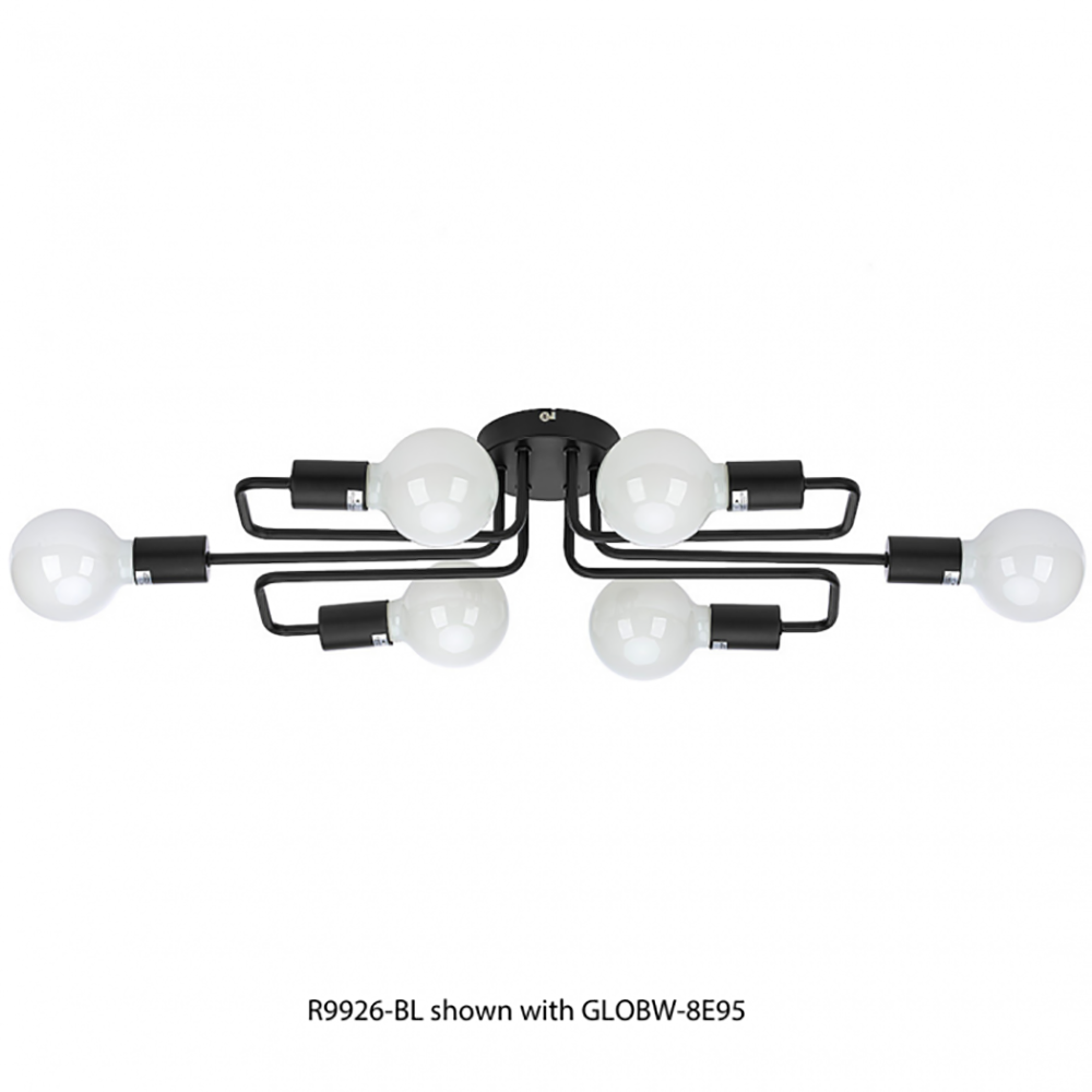 Buy Semi-Flush Mount Lights Australia Beaufort Semi-Flush Mount 6 Lights Black - R9926-BL