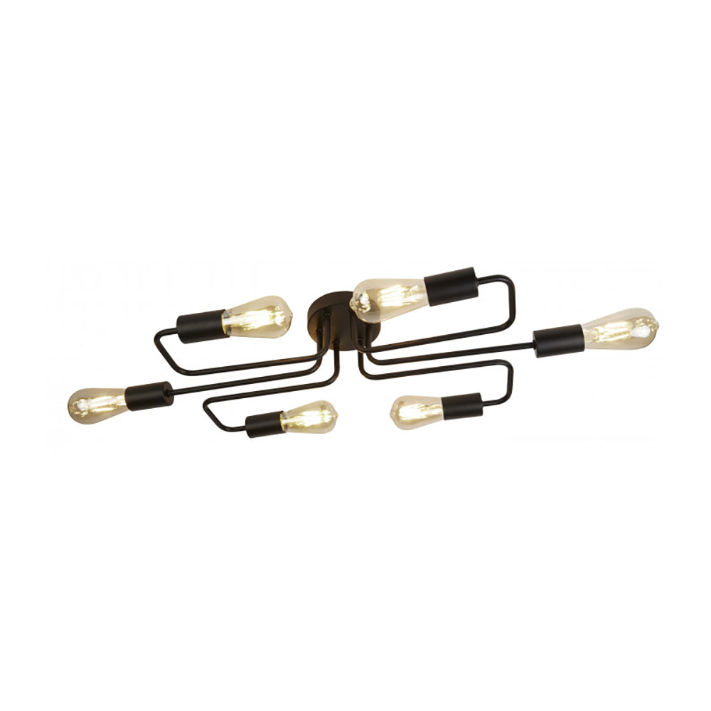 Buy Semi-Flush Mount Lights Australia Beaufort Semi-Flush Mount 6 Lights Black - R9926-BL