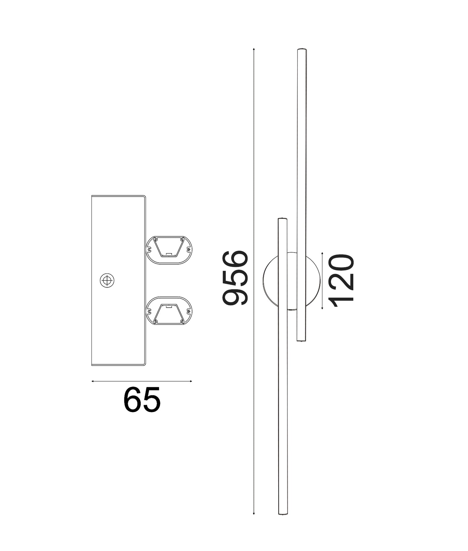 Racha LED Linear Wall Light 21.6W 3CCT Black - RACHA1