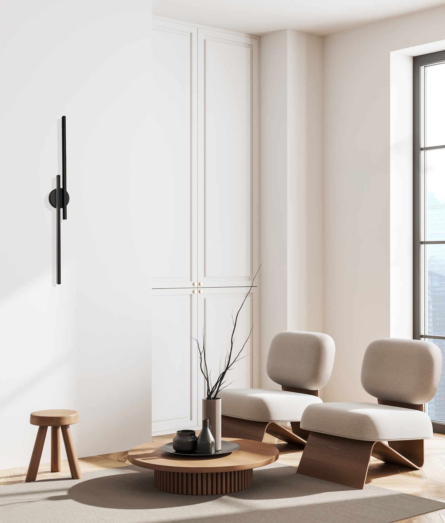 Racha LED Linear Wall Light 21.6W 3CCT Black - RACHA1