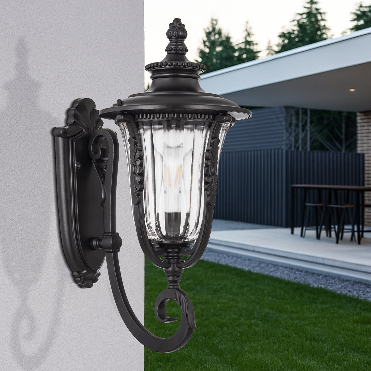 Ramiro 250mm Exterior Wall Light Black - RAMIRO EX25-BK
