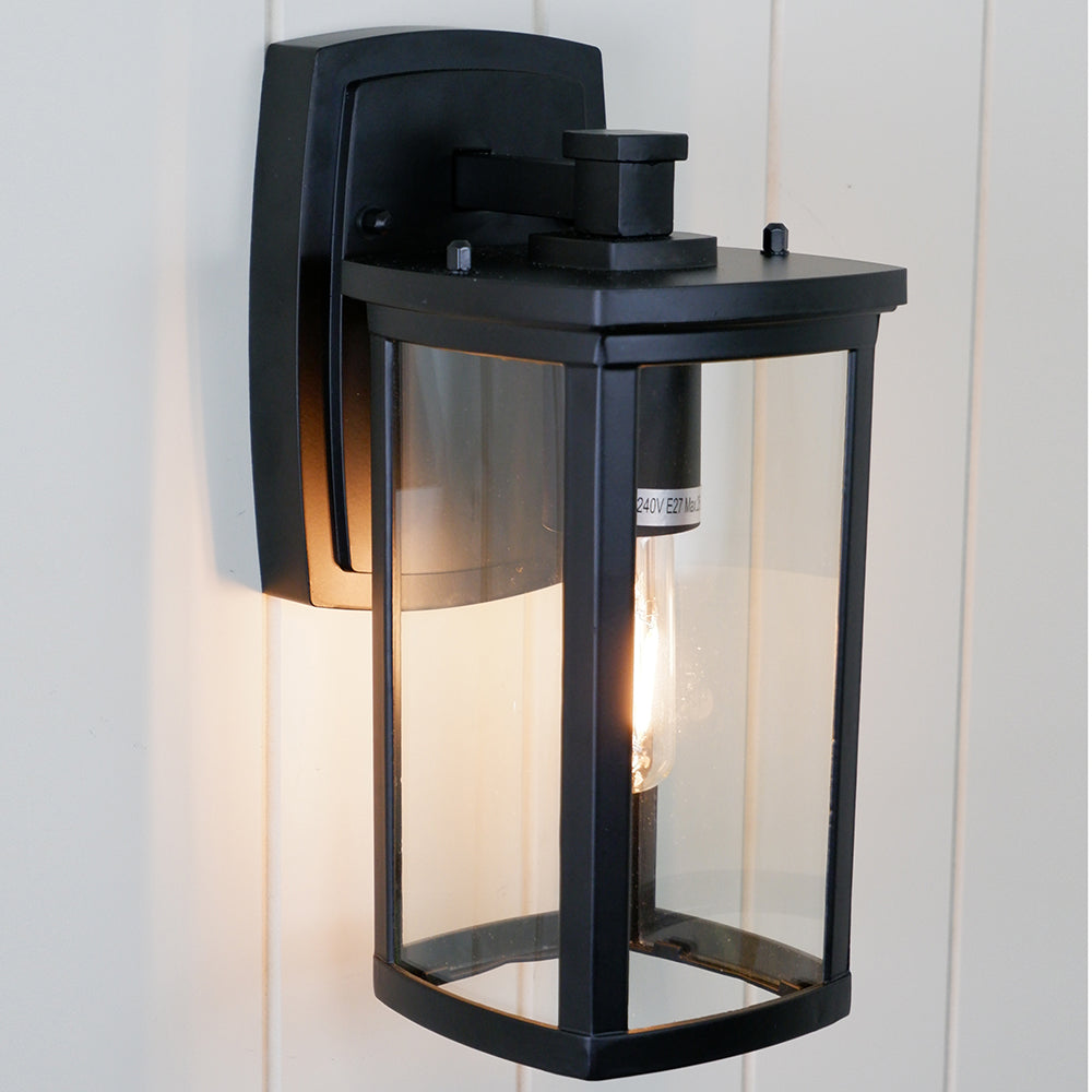 Buy Exterior Wall Lights Australia Reese 1 Light Wall Light 135mm IP44 Black - REESE EX135-BK