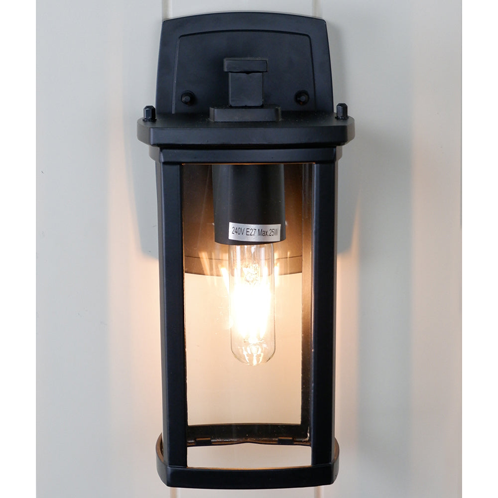 Buy Exterior Wall Lights Australia Reese 1 Light Wall Light 135mm IP44 Black - REESE EX135-BK