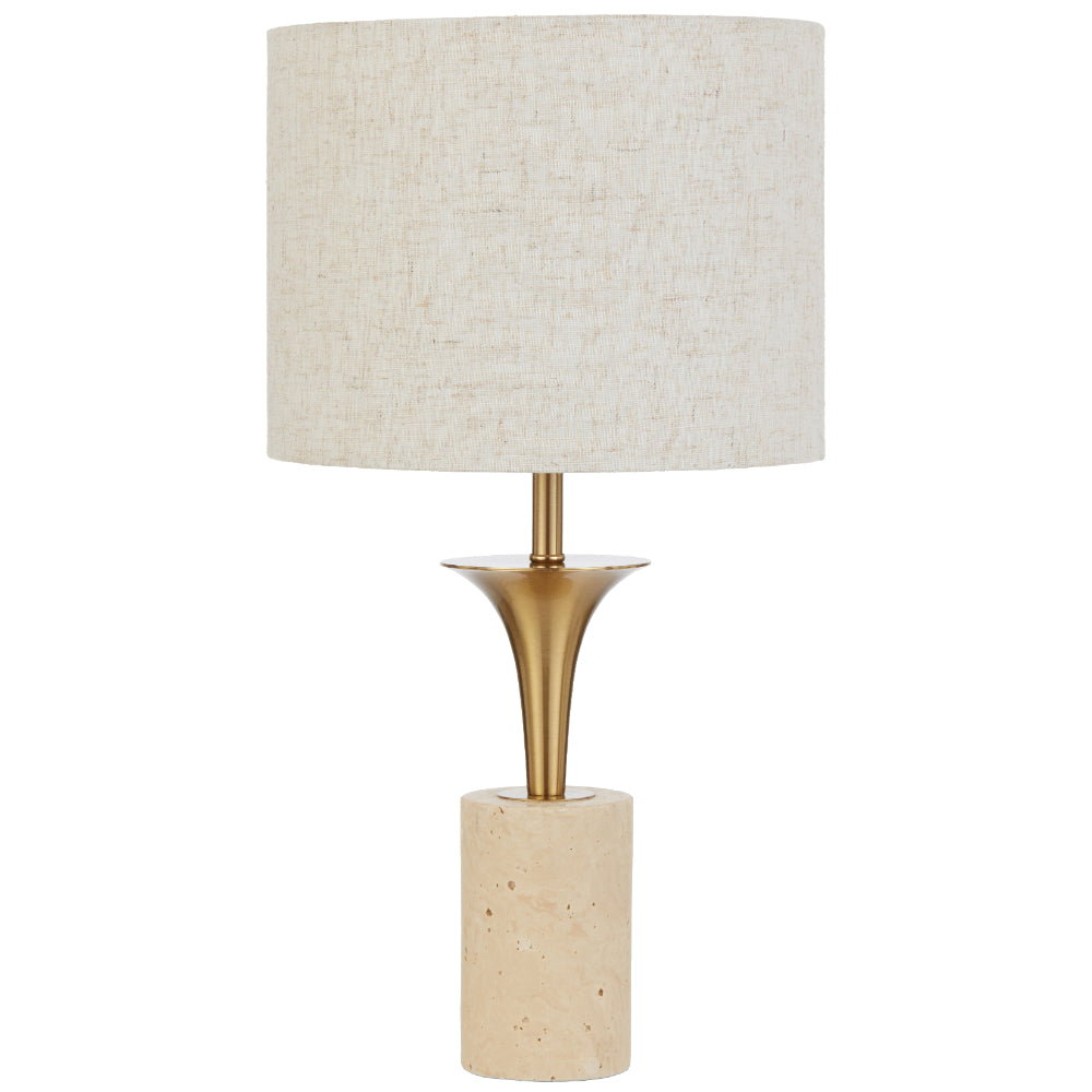 Renara Table Lamp Beige & Antique Gold - RENARA TL-BEAG