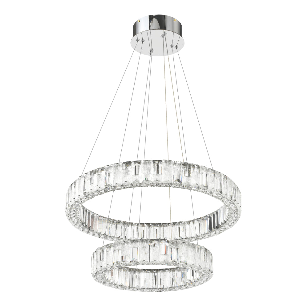Rias LED 2 Tier Pendant 48W Tri Colour Chrome - RIAS PE2T-CH3C