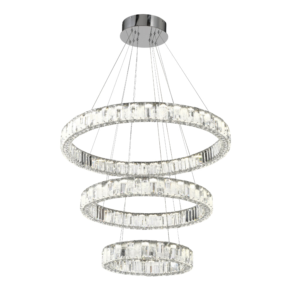 Rias LED 3 Tier Pendant 150W Tri Colour Chrome - RIAS PE3T-CH3C