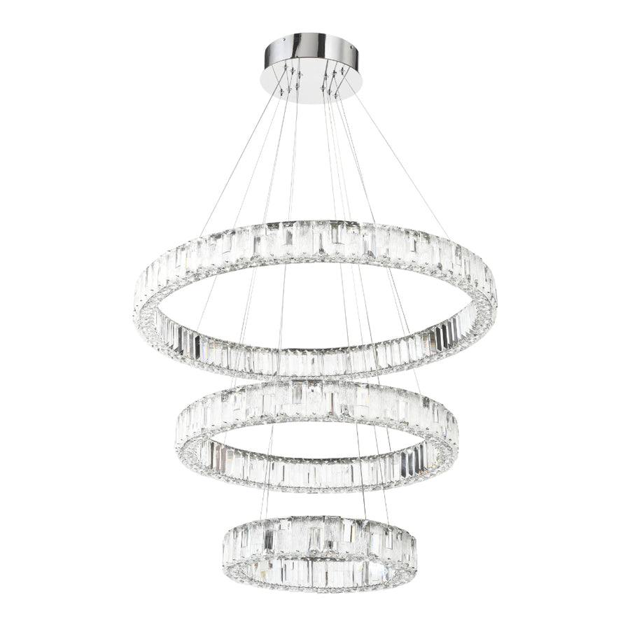 Rias LED 3 Tier Pendant 150W Tri Colour Chrome - RIAS PE3T-CH3C