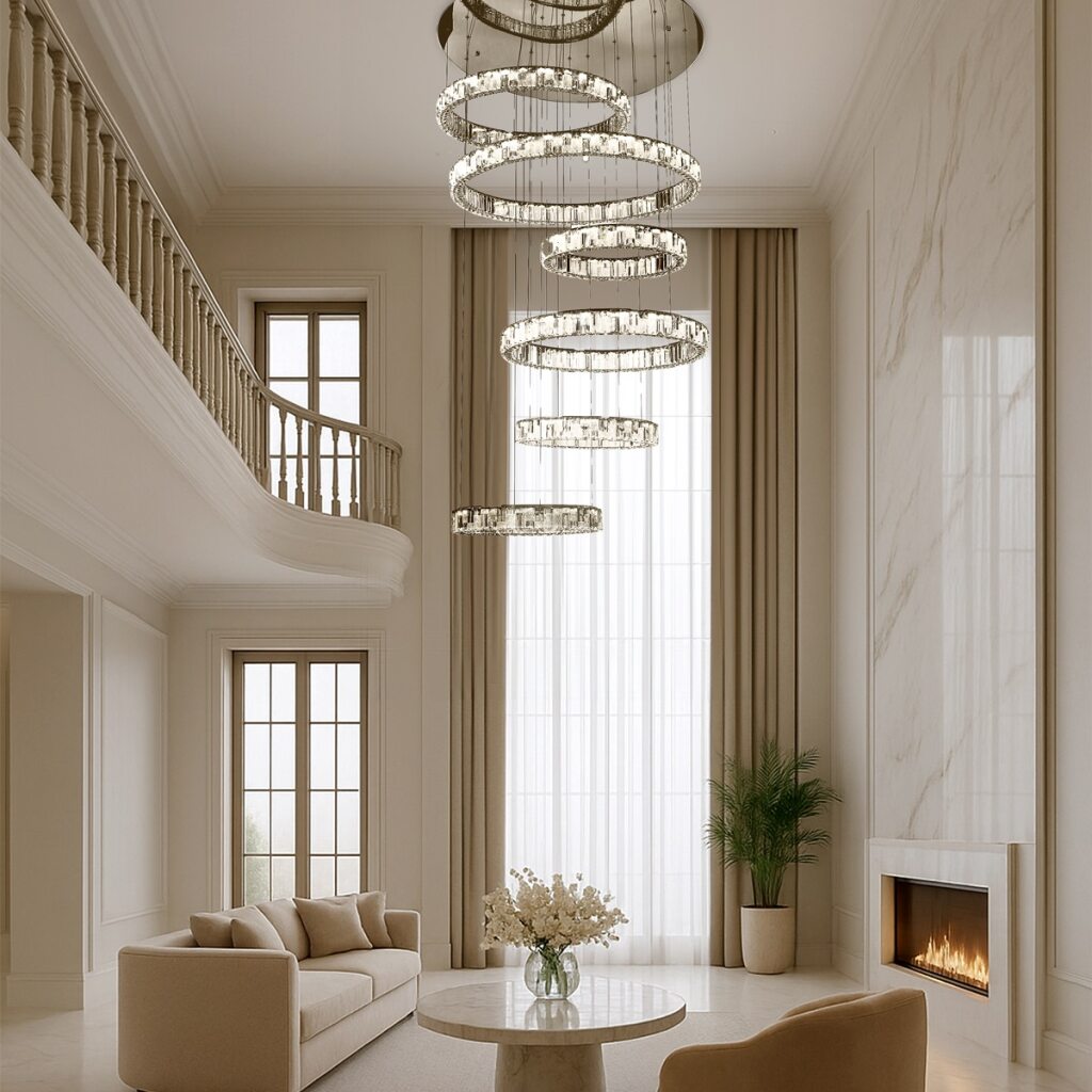 Rias LED 6 Tier Pendant 175W Tri Colour Chrome - RIAS PE6T-CH3C