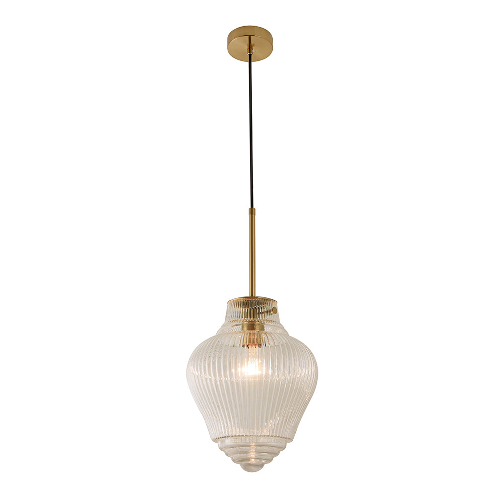 Ridge Pendant Light W220mm Satin Brass Aluminium - 1001470