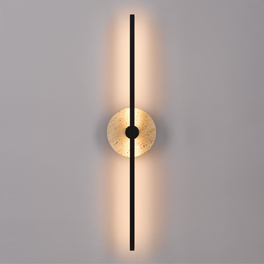 Rimini LED Wall Light 12W 3000K Beige Travertine & Black - RIMINI WB-BEBK