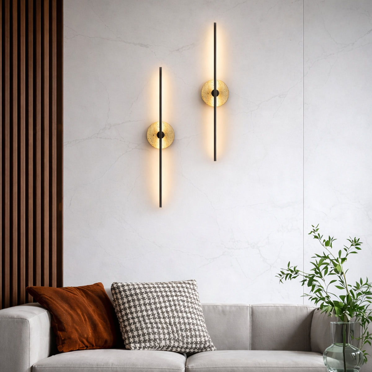 Rimini LED Wall Light 12W 3000K Beige Travertine & Vintage Brass - RIMINI WB-BEVB