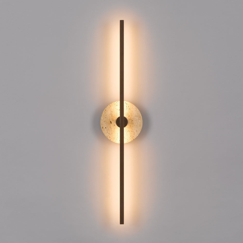 Rimini LED Wall Light 12W 3000K Beige Travertine & Vintage Brass - RIMINI WB-BEVB