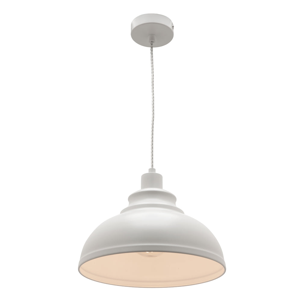 Risto 1 Light Pendant Light White - RIST1PWHT
