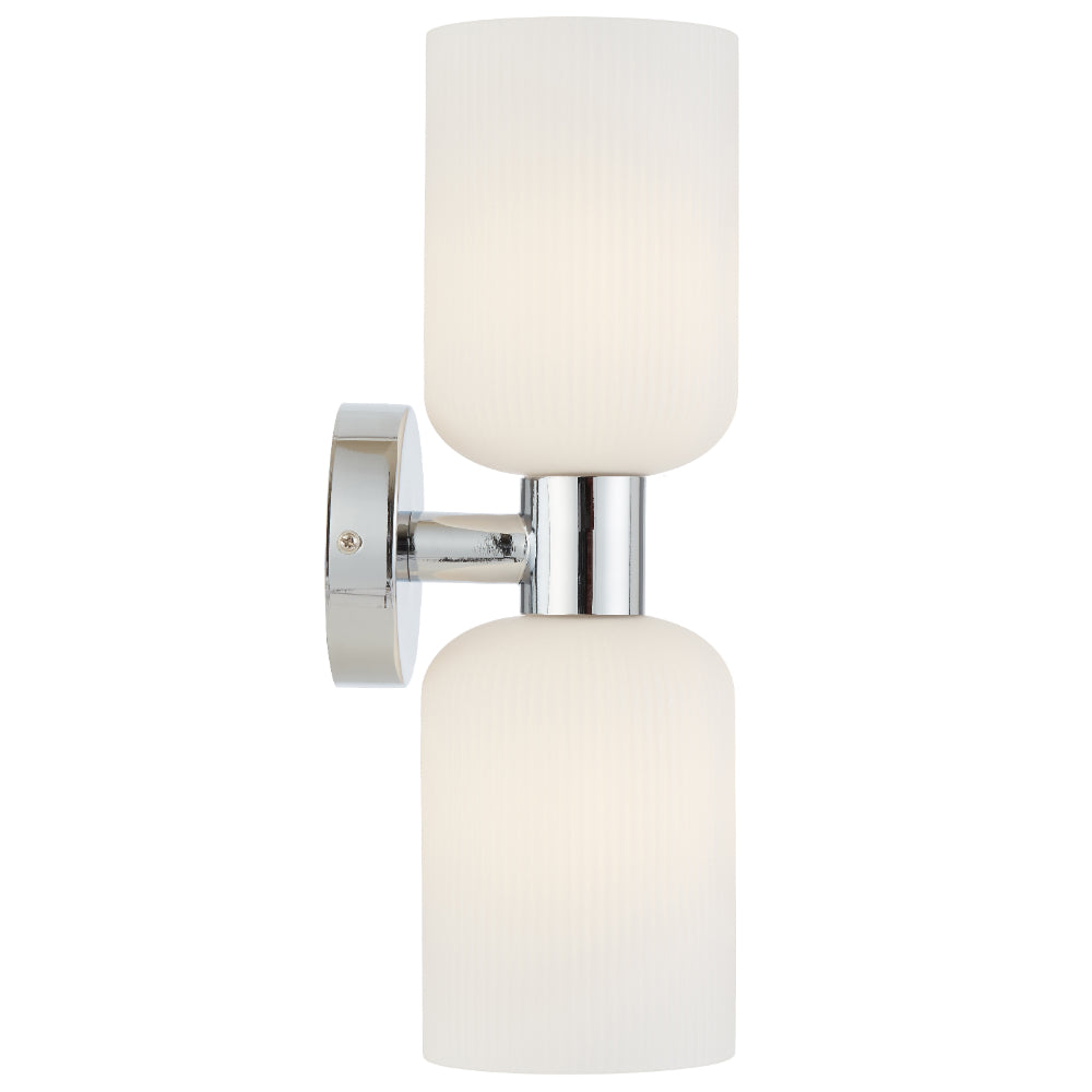 Riven Up & Down Wall Light Chrome & Opal Matt - RIVEN WB2-CHOM