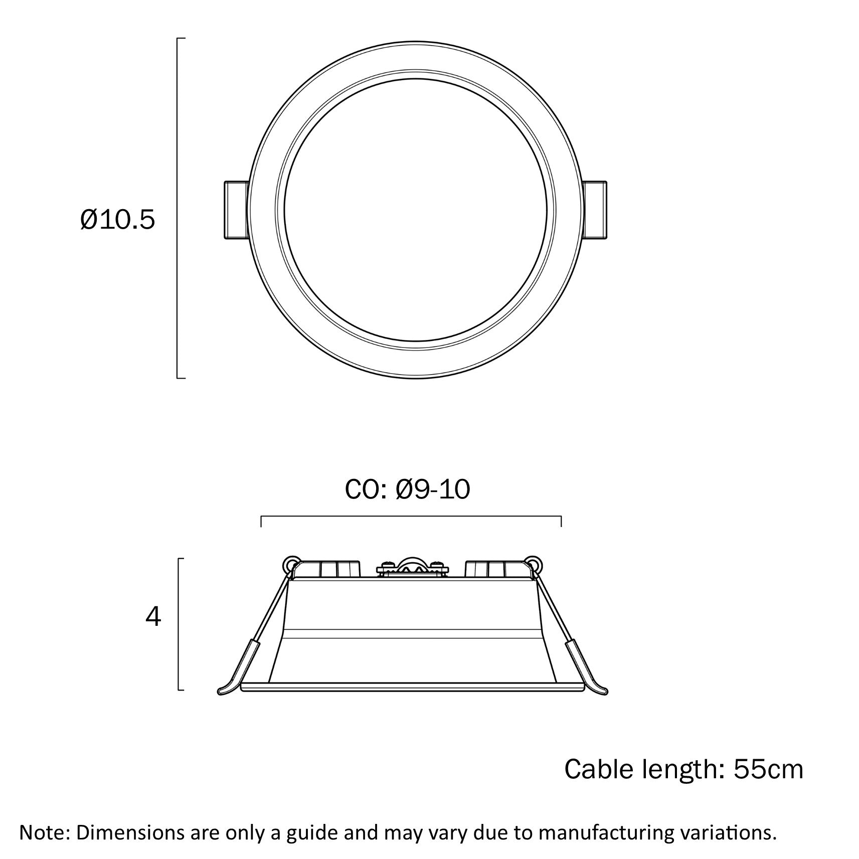 Rondo LED Downlight 9W Tri Colour White - RONDO DL105-WH