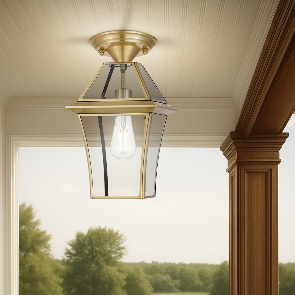 Rye 20 1 Light Pendant Brass, Clear RYE PE20-BRS
