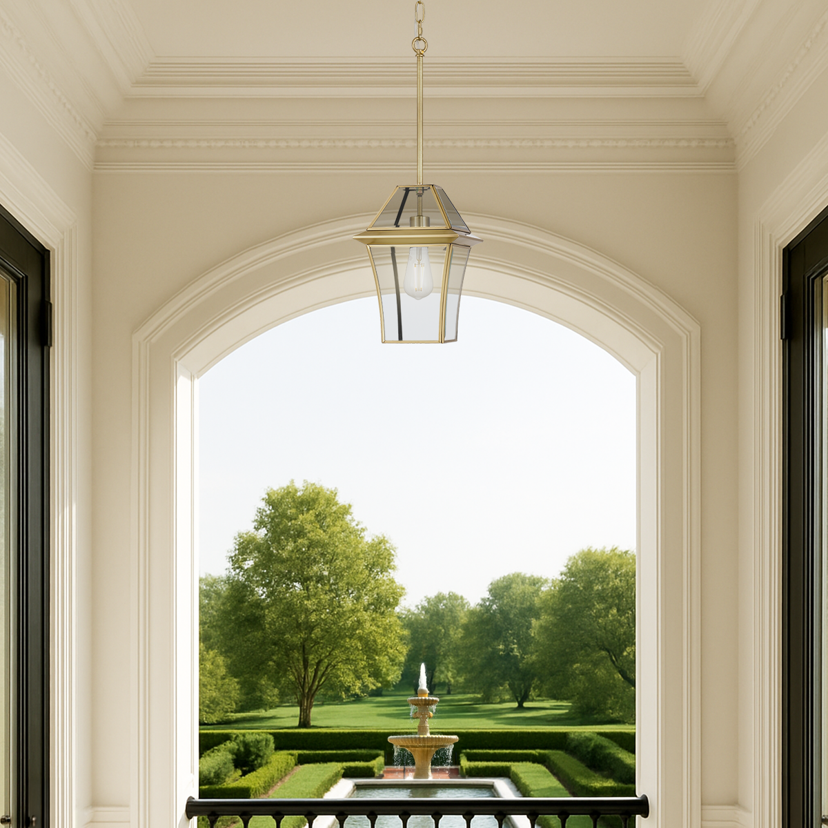 Rye 20 1 Light Pendant Brass, Clear RYE PE20-BRS