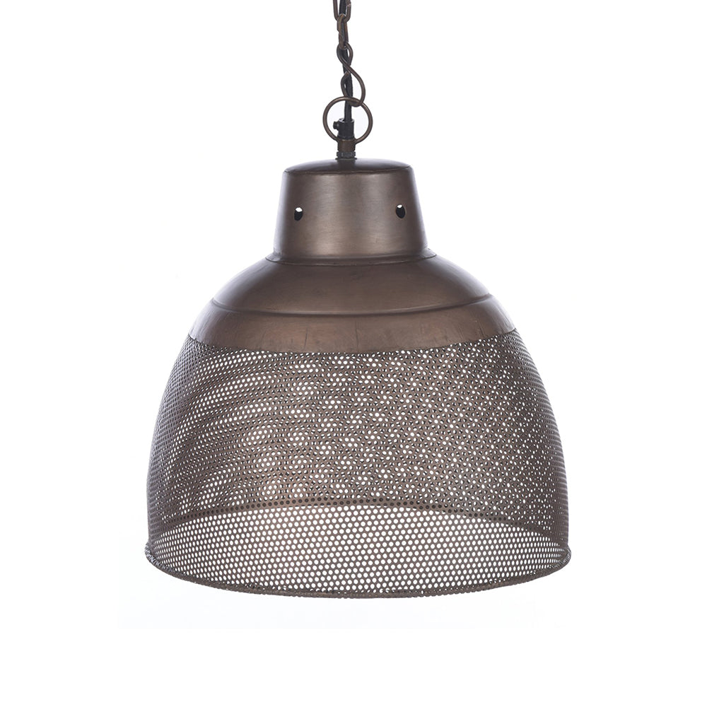 Buy Pendant Lights Australia Riva 1 Light Perforated Iron Dome Small Pendant Antique Copper - ZAF10105