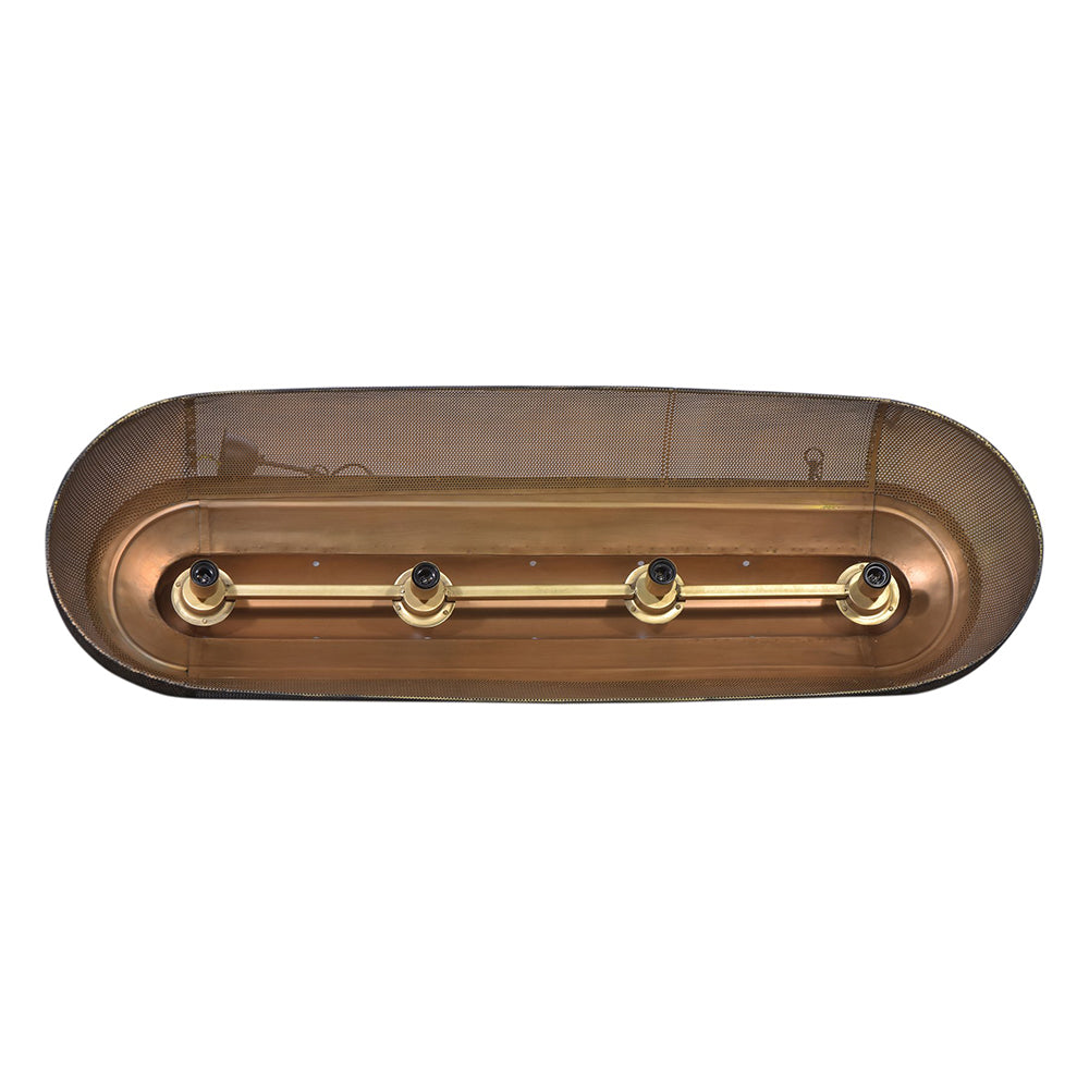 Buy Pendant Lights Australia Riva 4 Light Extra Long Perforated Iron Elongated Pendant - Matt Black/Gold - ZAF10411