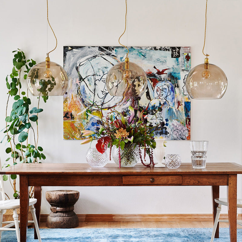 Buy Pendant Lights Australia Rowan Pendant Light W390mm Glass Matt Gold - LA1017