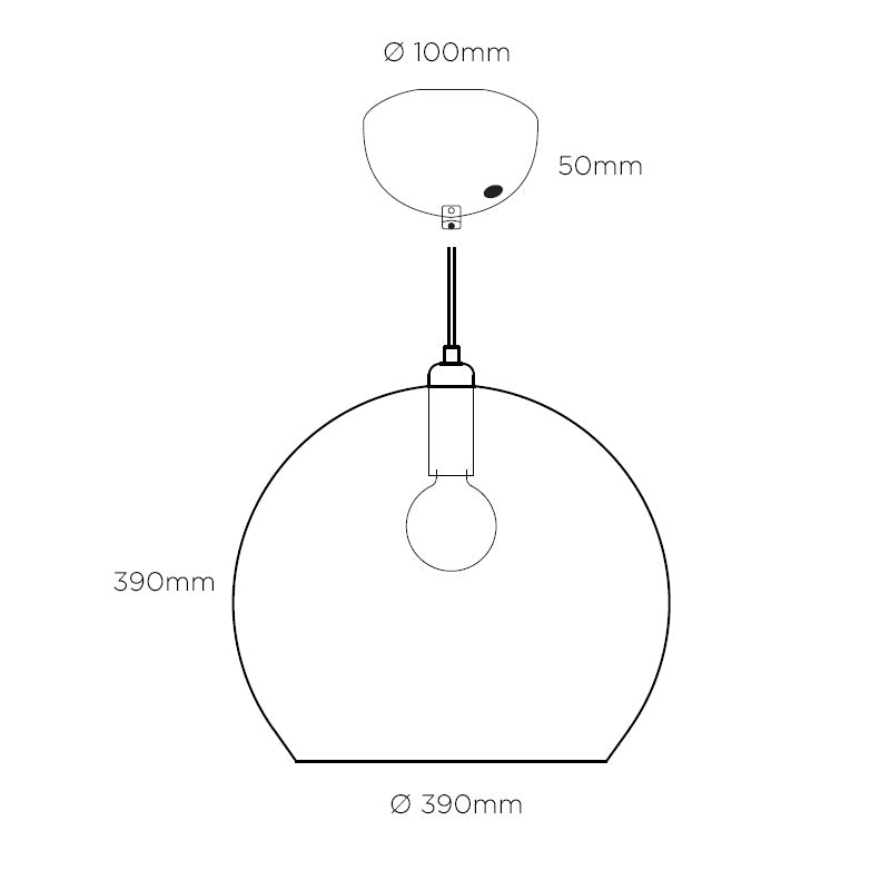 Buy Pendant Lights Australia Rowan Pendant Light W390mm Glass Matt Gold - LA1017