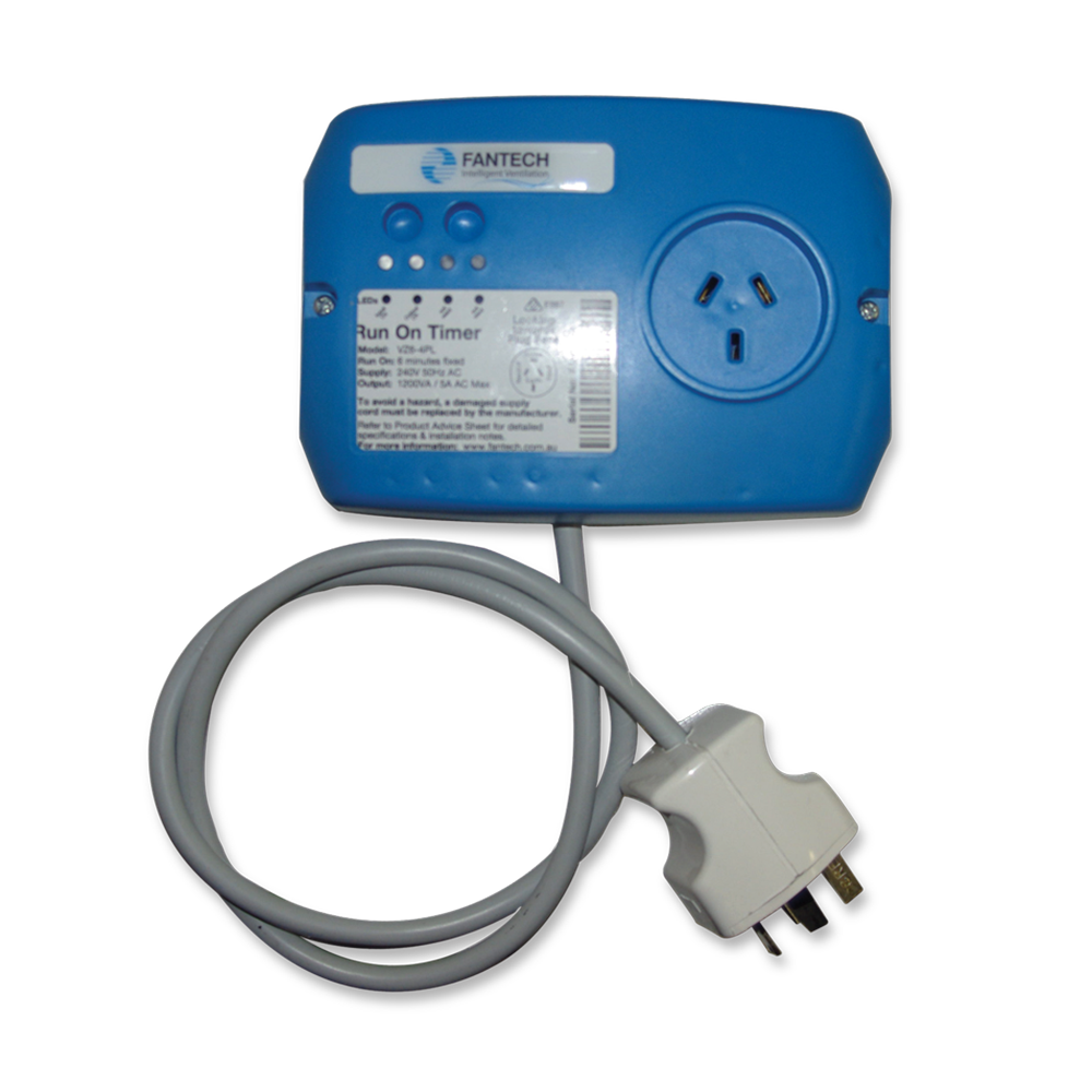 Buy Fan Accessories Australia Run-On Timer C/W Plug & Lead FANVZ6-4PL