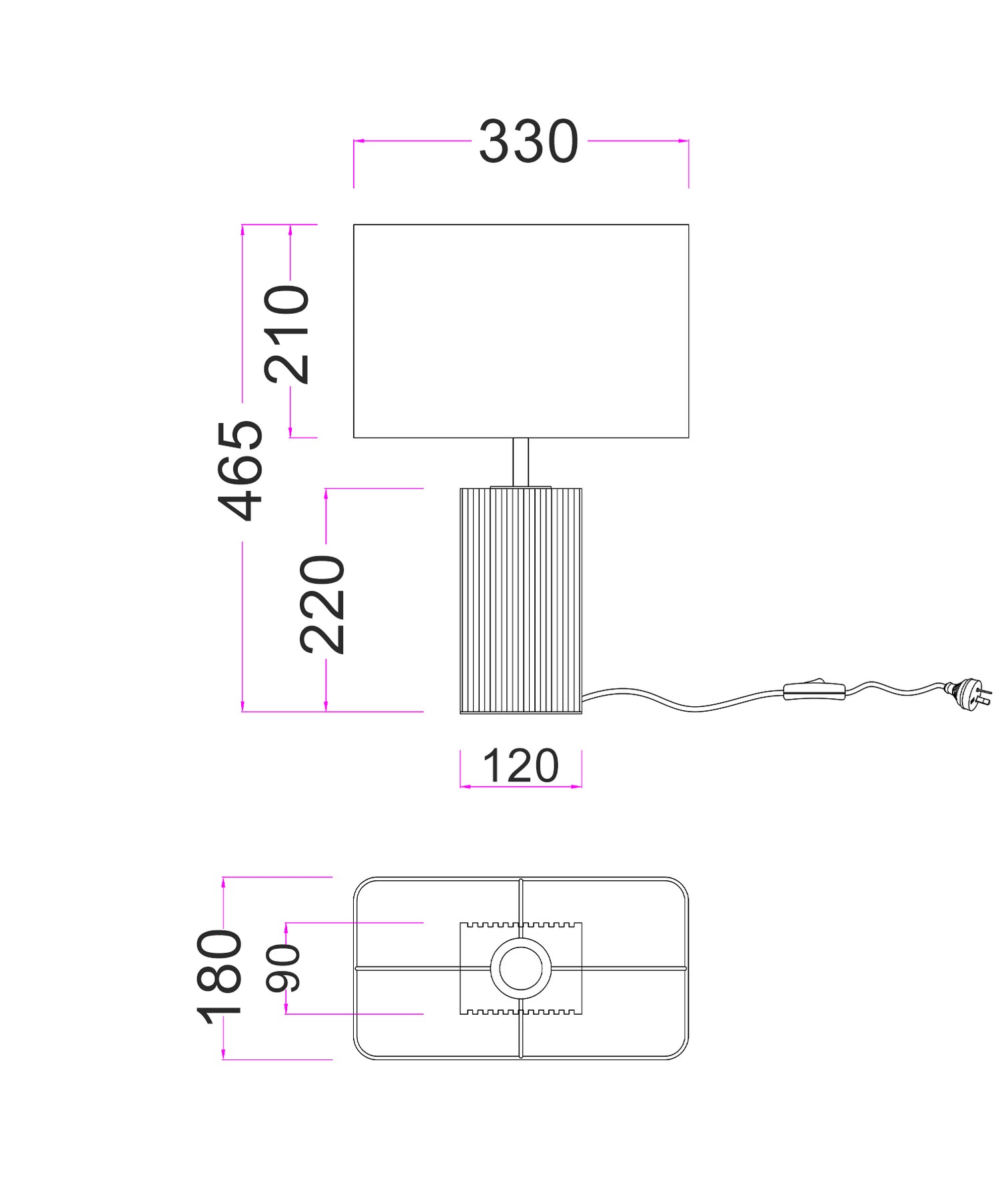 Sagitta Small Rectangular Table Lamp Beige & Cream - SAGITTA-T7