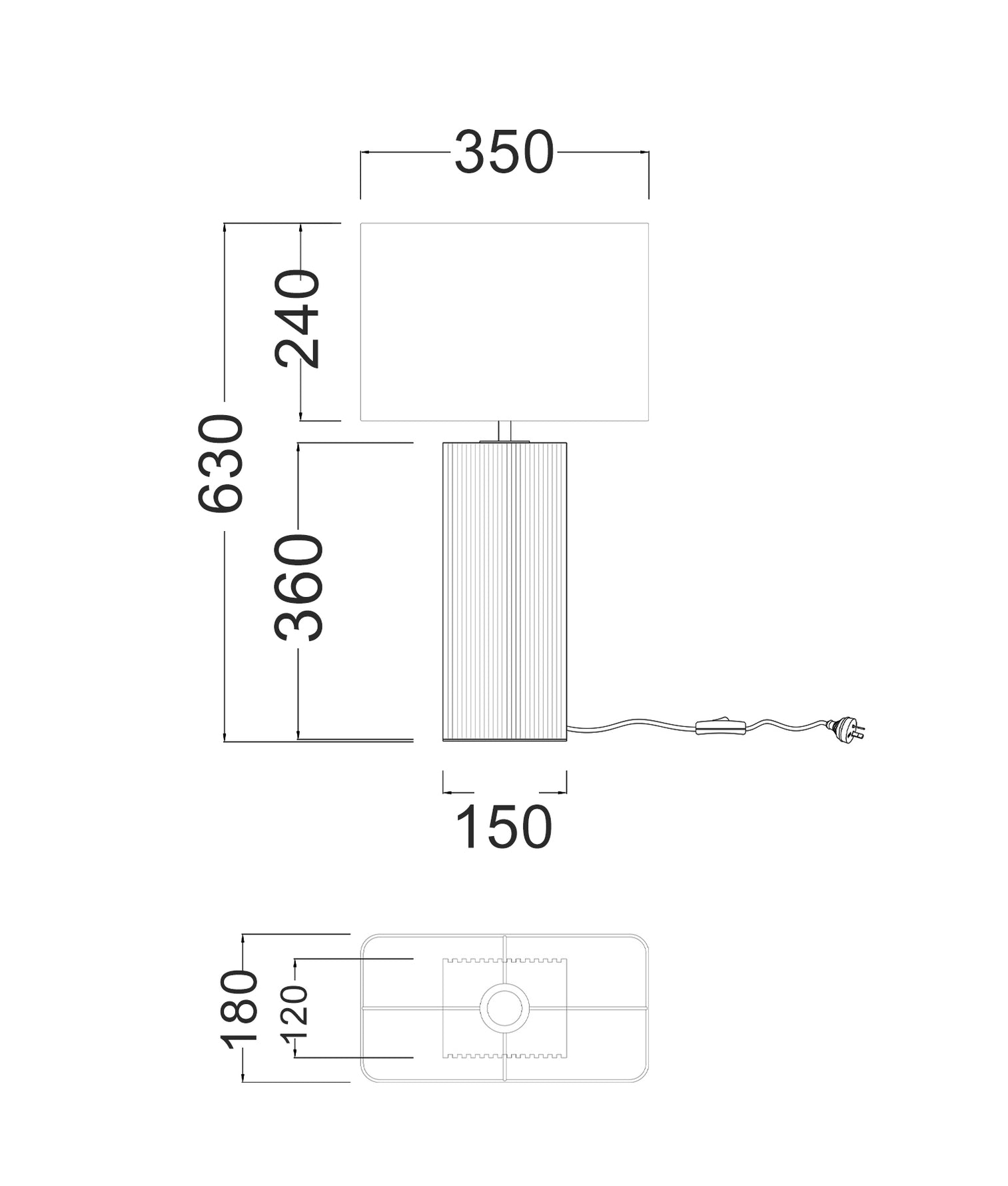 Sagitta Large Rectangular Table Lamp Beige & Cream - SAGITTA-T9