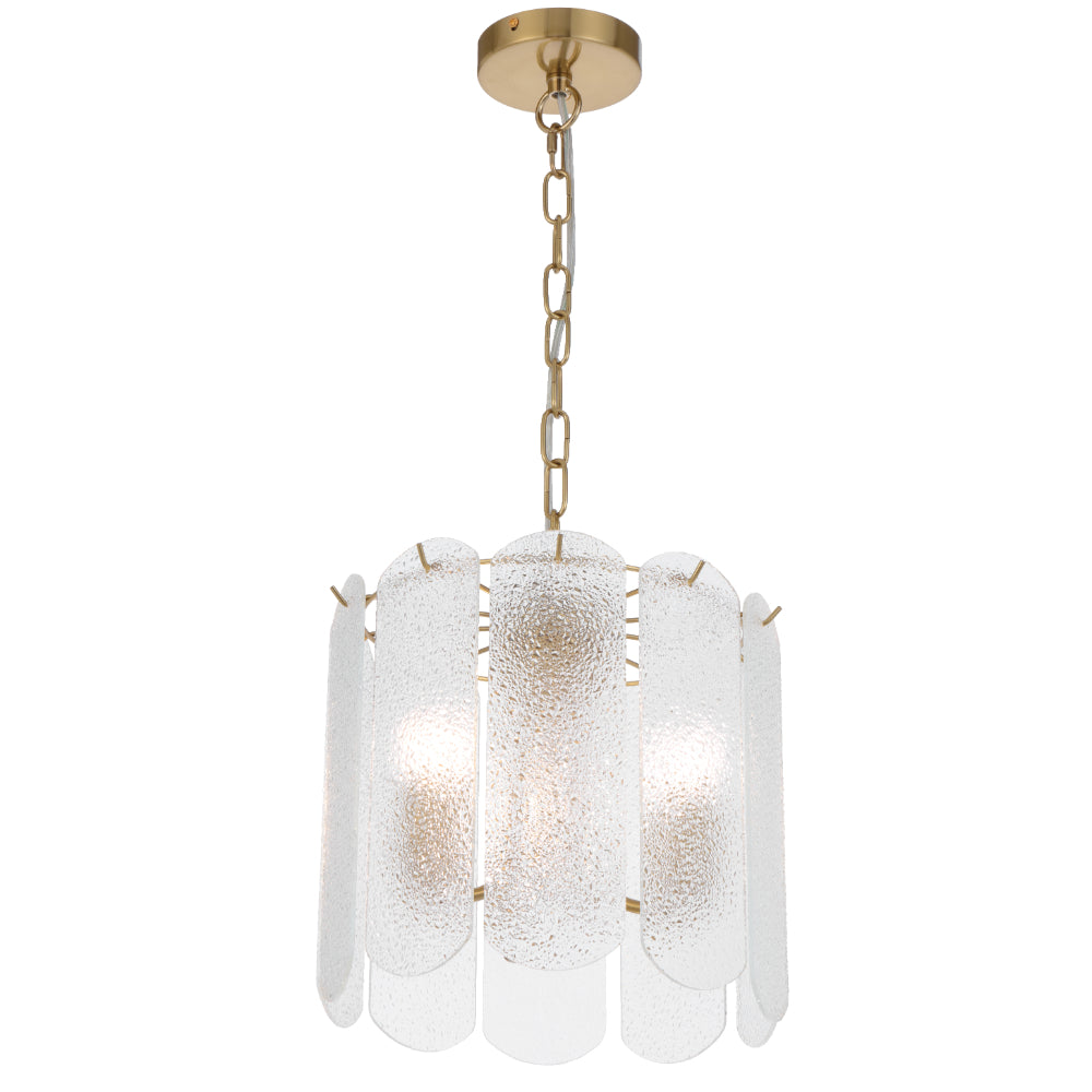 Samona 3 Light Pendant Antique Gold & Clear - SAMONA PE03-AGCL