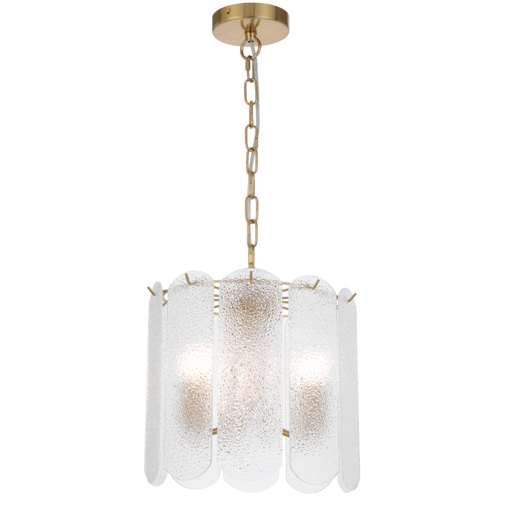 Samona 3 Light Pendant Antique Gold & Clear - SAMONA PE03-AGCL