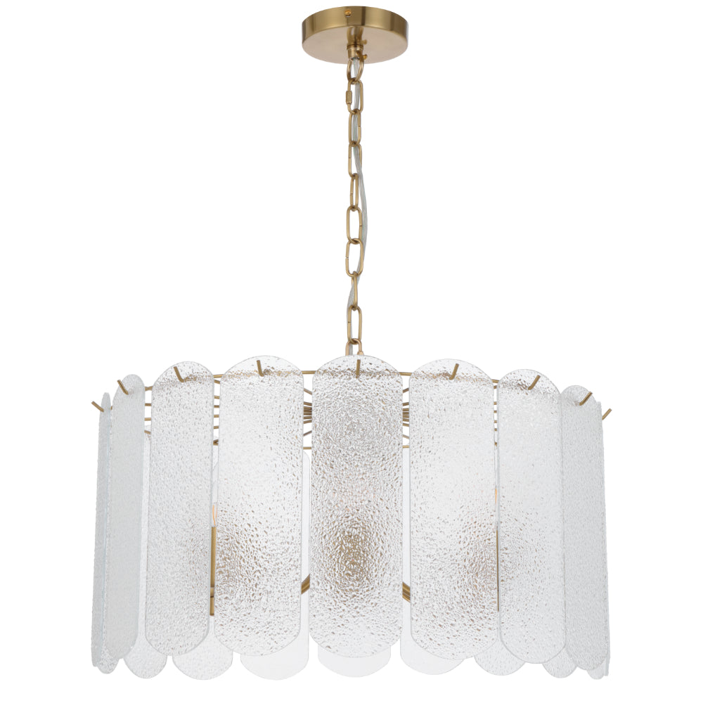 Samona 6 Light Pendant Antique Gold & Clear - SAMONA PE06-AGCL